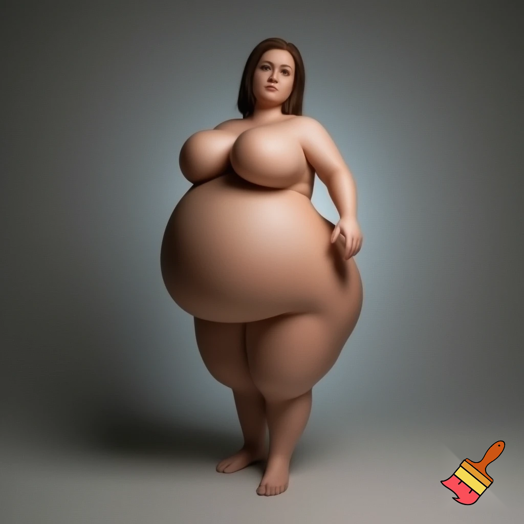 a woman with a giant belly and a giant butt and giant boobs