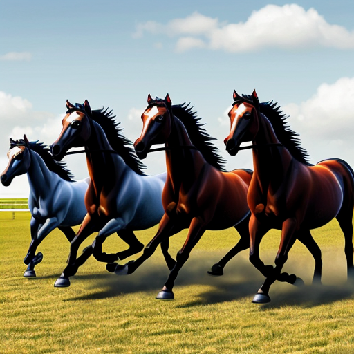 生成一副八马飞奔图