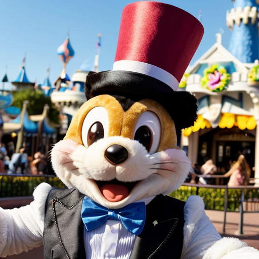 Easter bunny mascot Disneyland costume with the top hat Australia Disney cruise ship