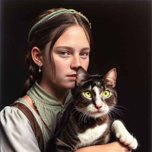 a peasant girl, a cat, and drake maye
