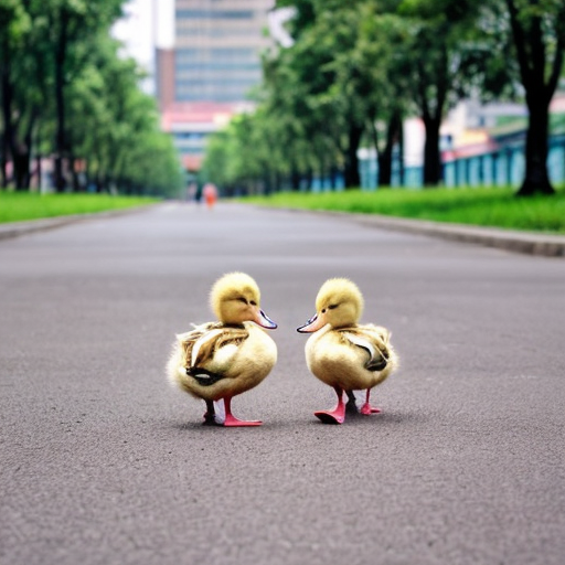 Today, pink duckling, blue duckling, green duckling are walking alone without mommy duck.