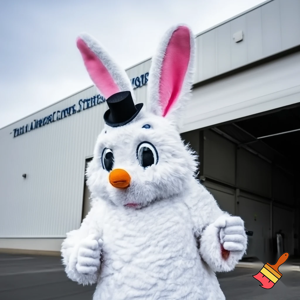 Mascot costume, Easter bunny top hat special top hat falcon gate trucking Centre