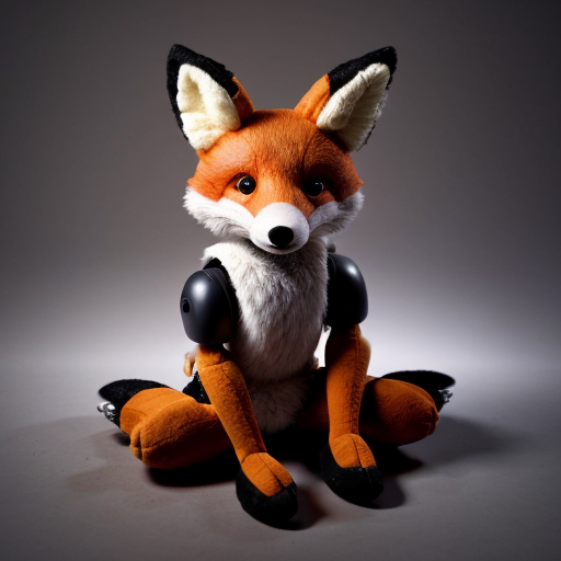 Un zorro animatronico con pelo a dos patas
