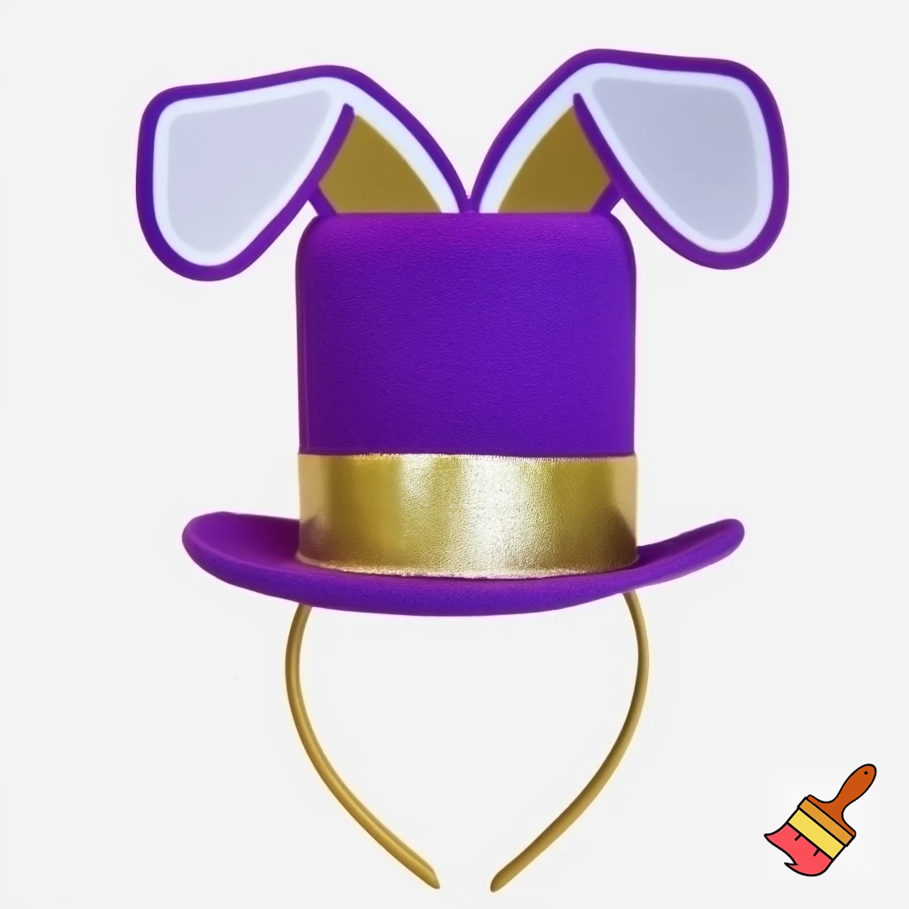 Easter top hat headband Easter bunny headband, purple and white with gold