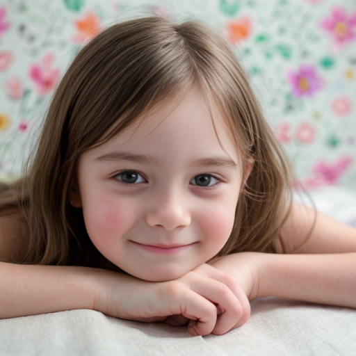 A young teen with a  nuddo, surrounded by whimsical flowers and leaves, softly glowing in dreamy, feathery light, ethereal pastel watercolor, impressionist, soft focus, delicate brushstrokes, whimsical, airy, luminous, hopeful, youthful, serene, kindergarden, nighttime