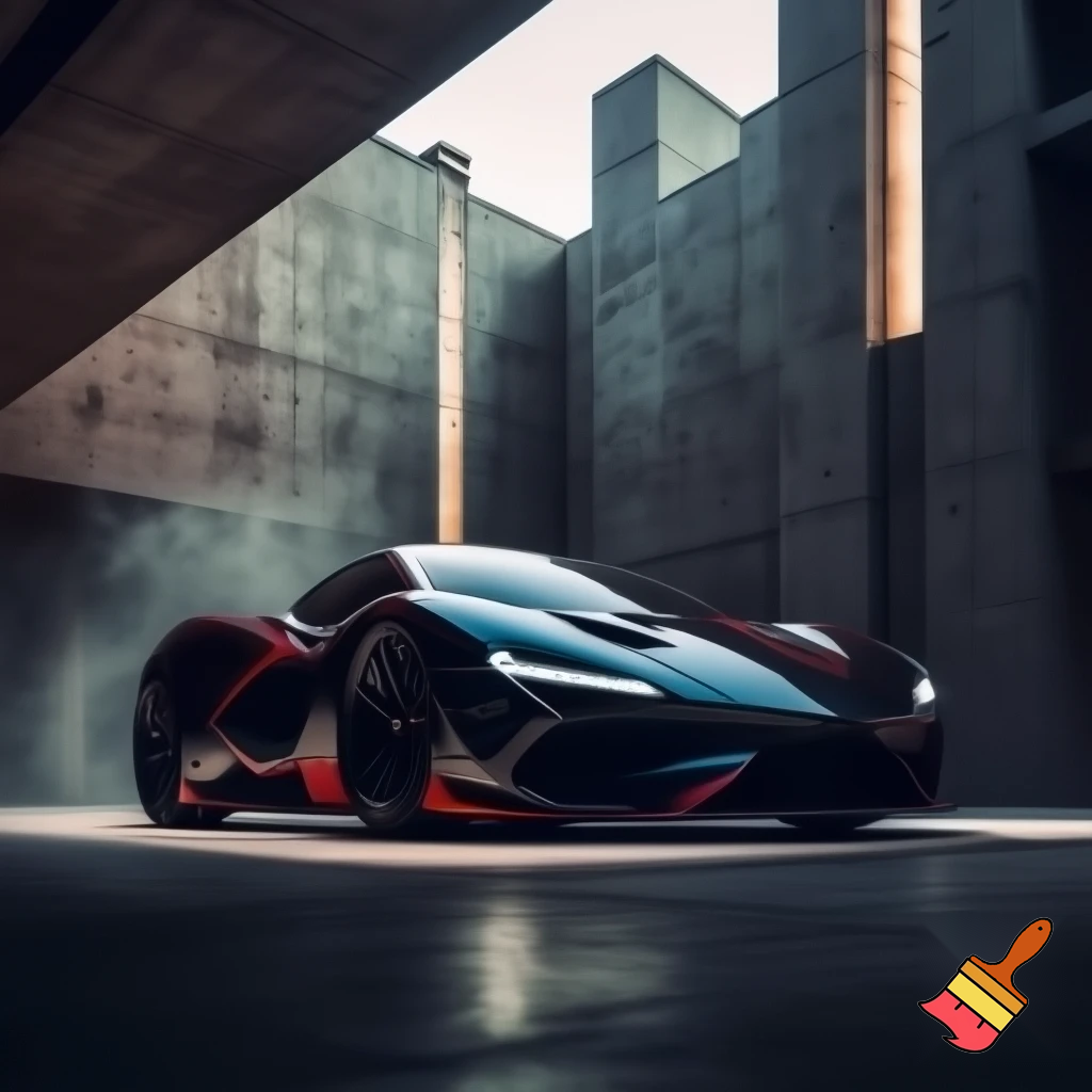 Make a architectural scene with my car