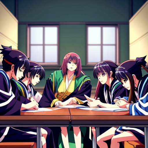 “large university campus full of students in ancient robes, discussion, learning, vibrant environment”