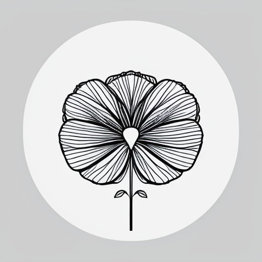 Flower doodle, black and white