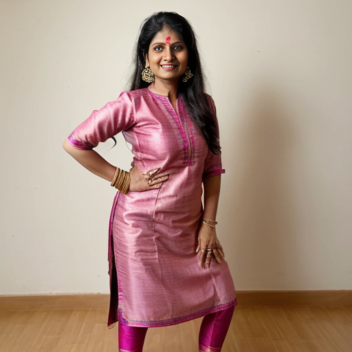 indian mom dancing in sleevless kurti and leggings
