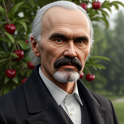 create тарас шевченко in cherry garden 