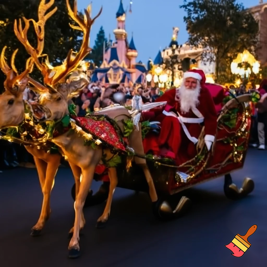 Santa Claus, France parade Paris Disneyland Santa sleigh