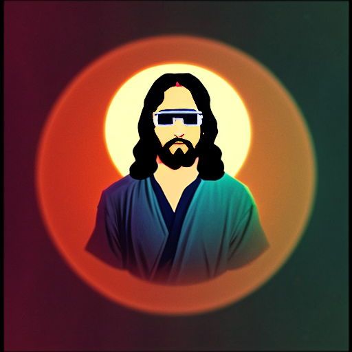 picture of Jesus with pixel glasses like in an mlg edit