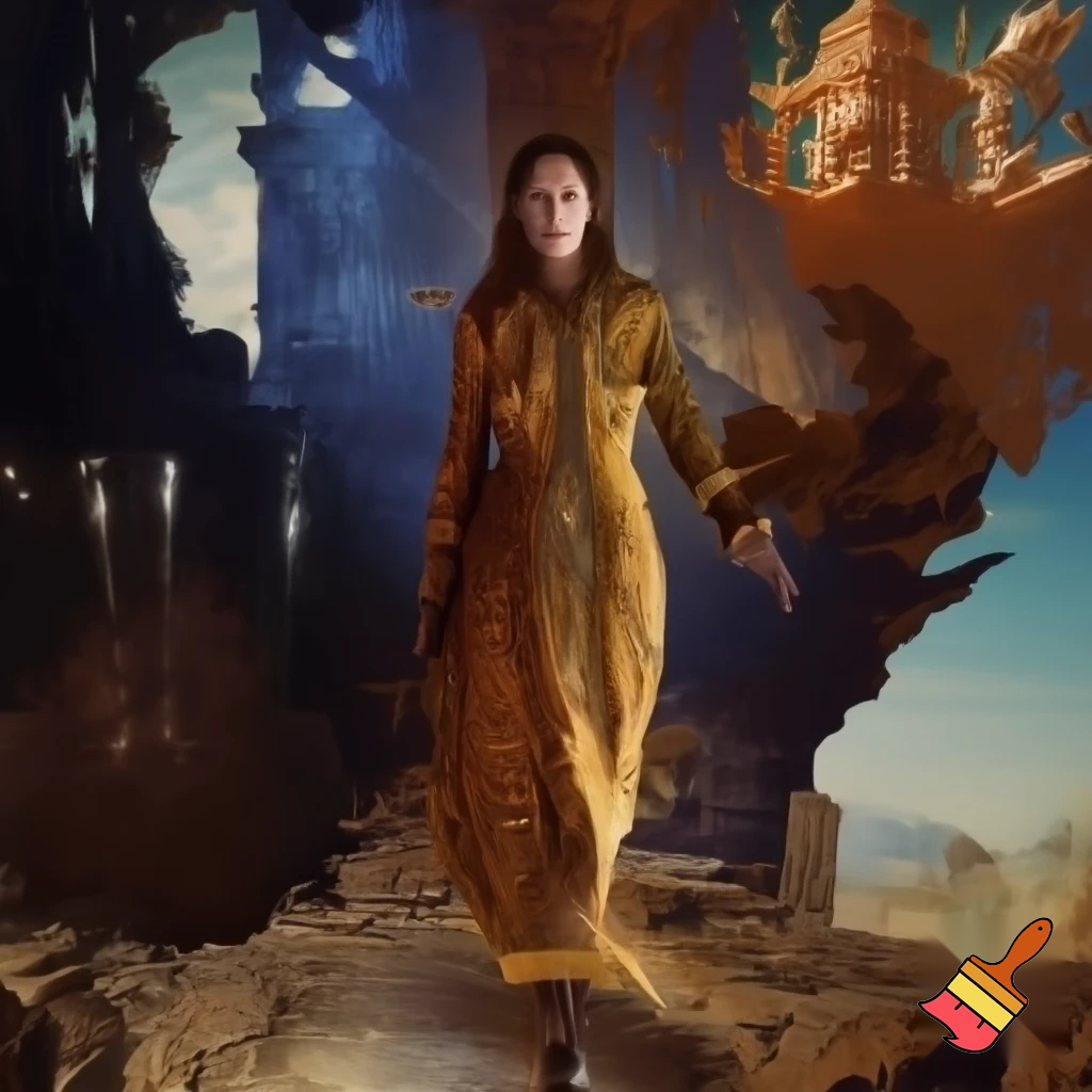 sigilism, ilya repin, hajime sorayama, karol bak, yoji shinkawa, art nouveau, high priestess walking, fantasy, landscape, baroque, brutalism, beksinksi, caravaggio, collage