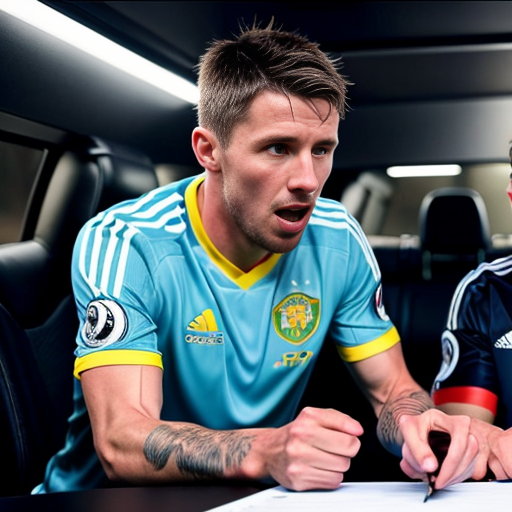 make a real life picture of michael carrick disscussing tactics with his assistant
