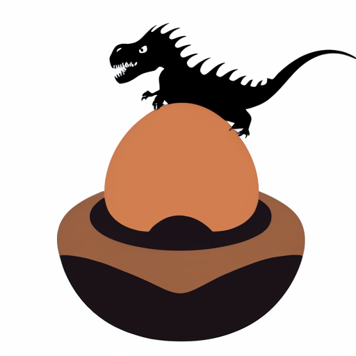 A dinosaur with a hell demon like head and it has wigs it is guarding an egg that is on top of a magma  pillar. There are some tiny dragons around it the area is covered in magma