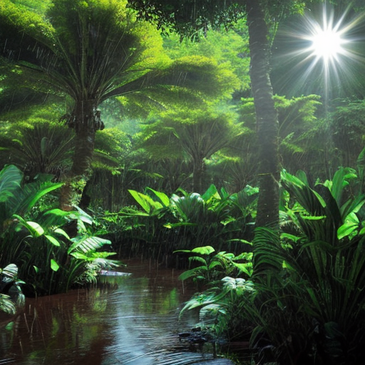 rain forest with solar panels
