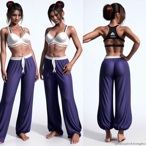 90's disney's 2d aladdin style comic black background and panels of panel 1 brown haired chun li with brown harem pants and blue bra and white sash and white curved slippers with both hand palms place together and hiding the bottom of her mouth with a blue veil wrapped around her arms and shoulders. 
panel 2 she danced with brown harem pants and blue bra and white sash and white curved slippers with blue veil wrapped around her arms and shouldersand raising legs and bounced up and down her belly and shook her hips left and right. 
panel 3 as brown haired chun li with brown harem pants and blue bra and white sash and white curved slippers with blue veil wrapped around her arms and shoulders spreading her arms, happily revealing her face to the viewer and giving a smile as she turns around shook her butt left and right. 
Panel 4 as brown haired chun li with brown harem pants and blue bra and white sash and white curved slippers with blue veil wrapped around her arms and shoulders started to fading away , except her belly, which is bouncing around. 
Panel 5 then the ball transforms into the fading in belly of black haired juri han with cone shaped hair buns barefoot with white harem pants and dark purple bra and black sash and with dark purple veil wrapped around her arms and shoulders with her swaying her hips. 
Panel 6 black haired juri han barefoot with cone shaped hair buns with white harem pants and dark purple bra and with dark purple veil wrapped around her arms and shoulders