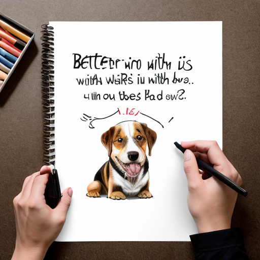 draw a graphic saying LIFE is BETTER with  a DOG
