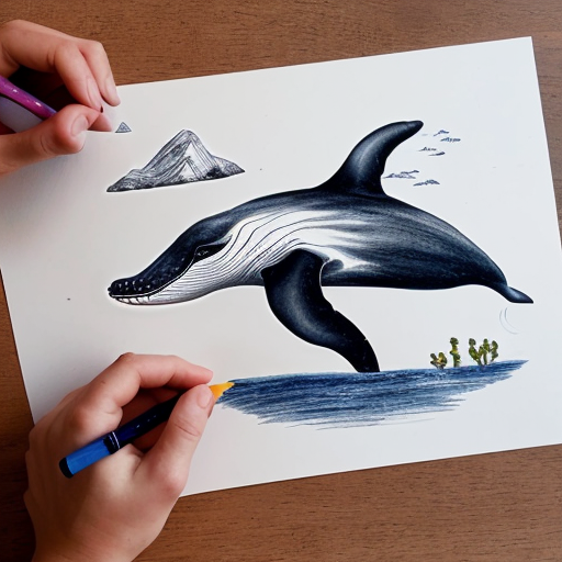 draw a picture of a whale in the desert