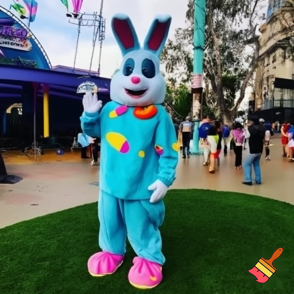 Easter bunny mascot costume Luna Park, Sydney