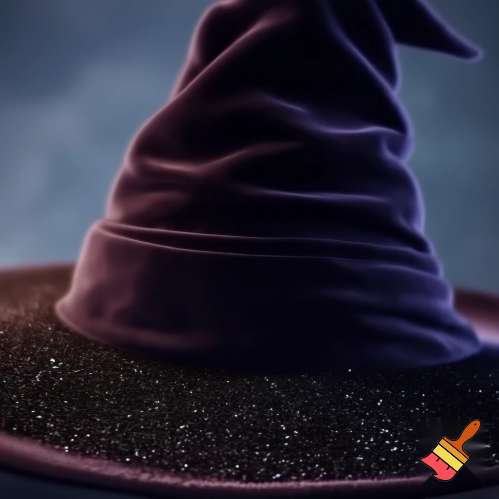 Velvet witches hat, witches hat, dark velvet witches hat and black glitter a fabric and velvet