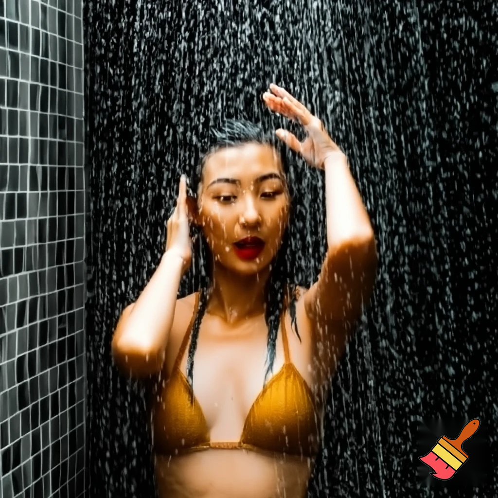 一个中国美女在洗澡，胸大