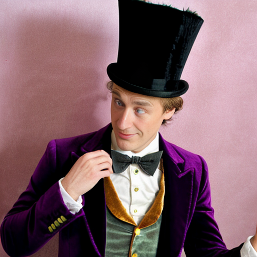 Willy Wonka top hat velvet