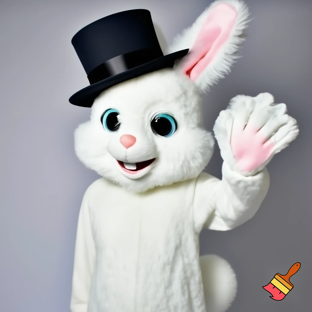 Easter bunny mascot costume top hat