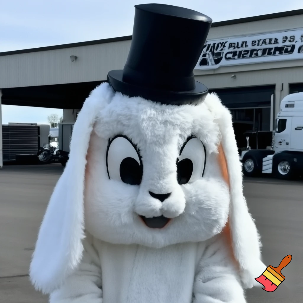 Mascot costume, Easter bunny top hat special top hat falcon gate trucking Centre