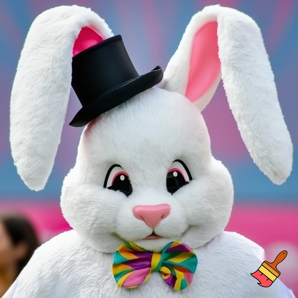 Easter bunny mascot costume top hat mascot costume magic