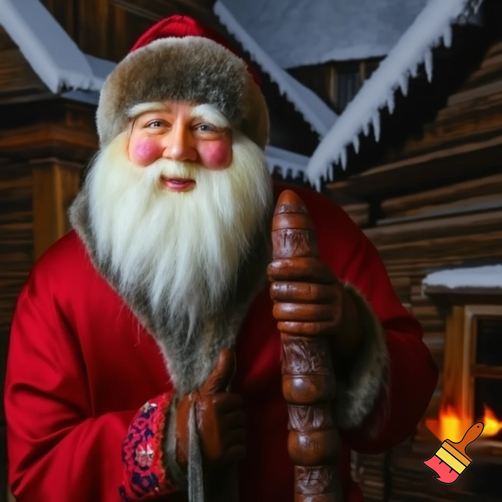 Russia walking stick Santa 
