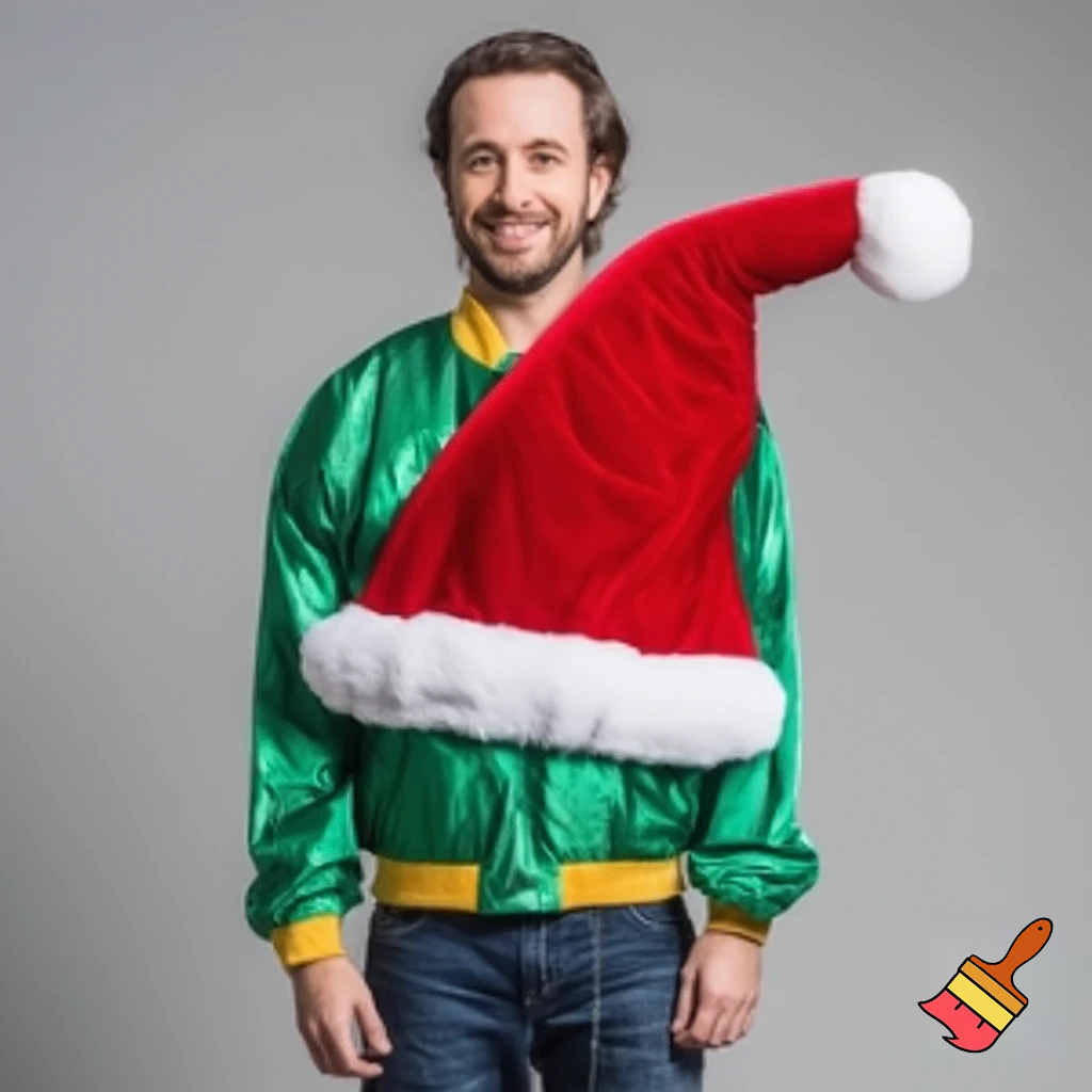 A wizard jacket Christmas jacket Santa Claus wizard Christmas shoes Christmas wizard hat a large one