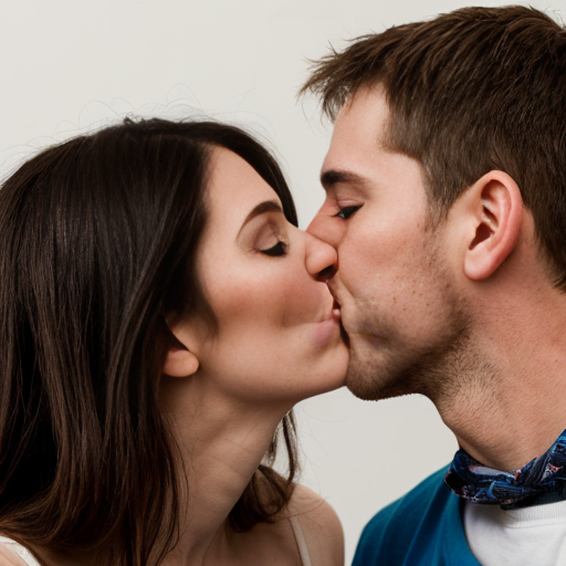 woman and man snogging