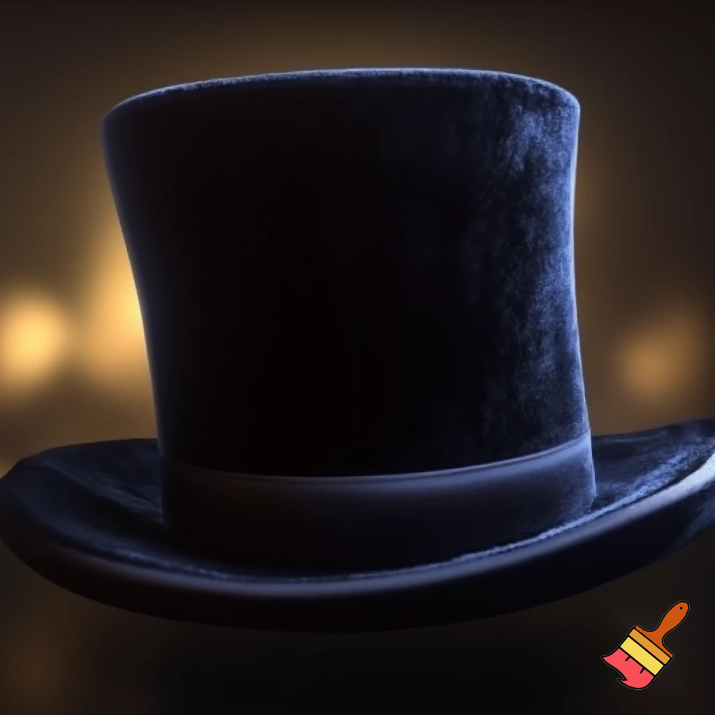 Willy Wonka top hat velvet black and velvet