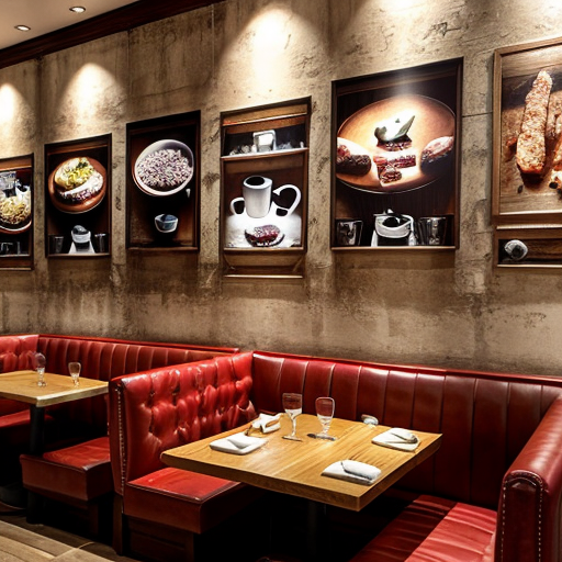 The wall of a cafe or restaurant
