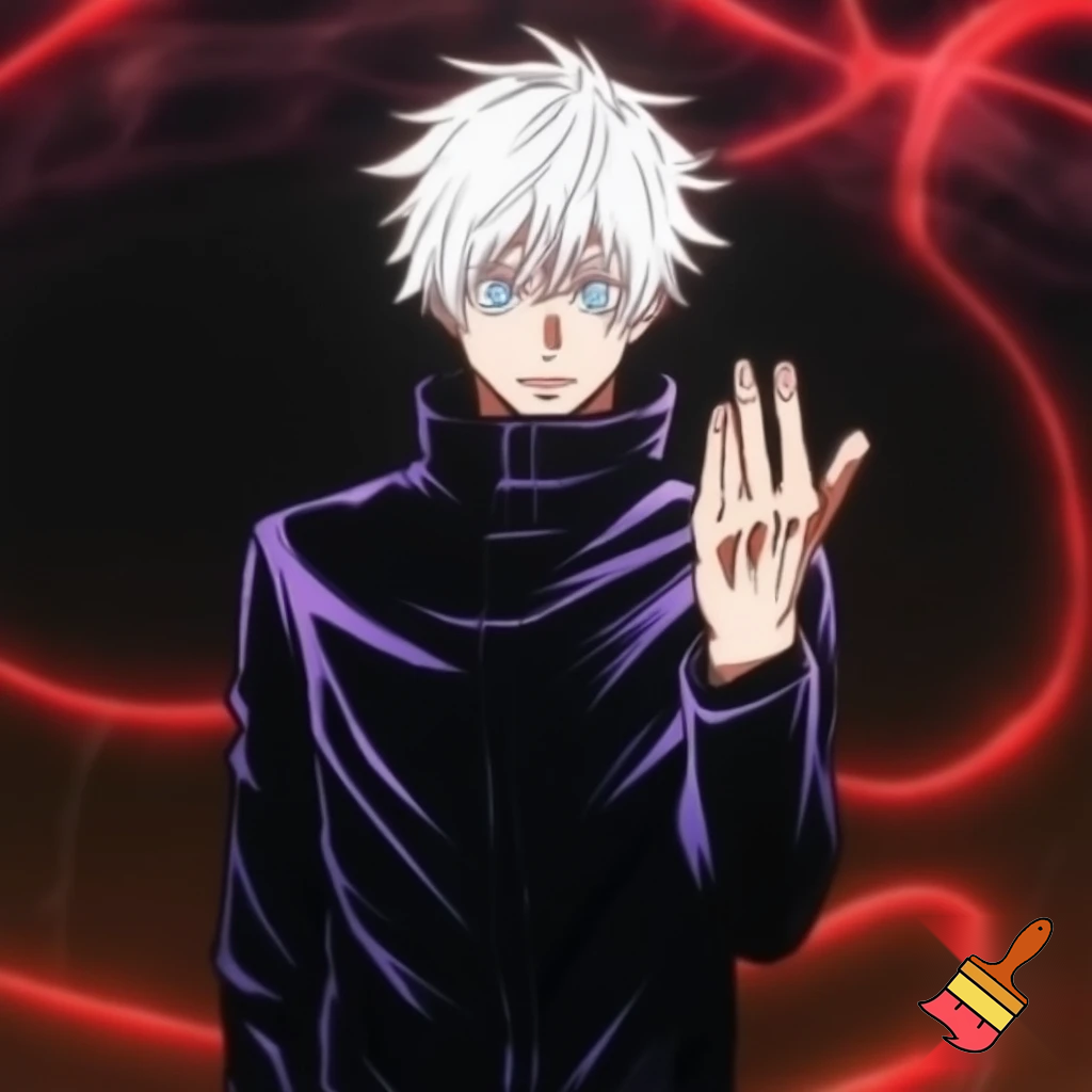 could you make gojo from Jujutsu Kaisen using only colons please?