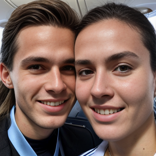 Goretzka and Vanessa at the plane