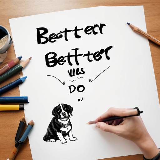 draw a graphic saying LIFE is BETTER with  a DOG