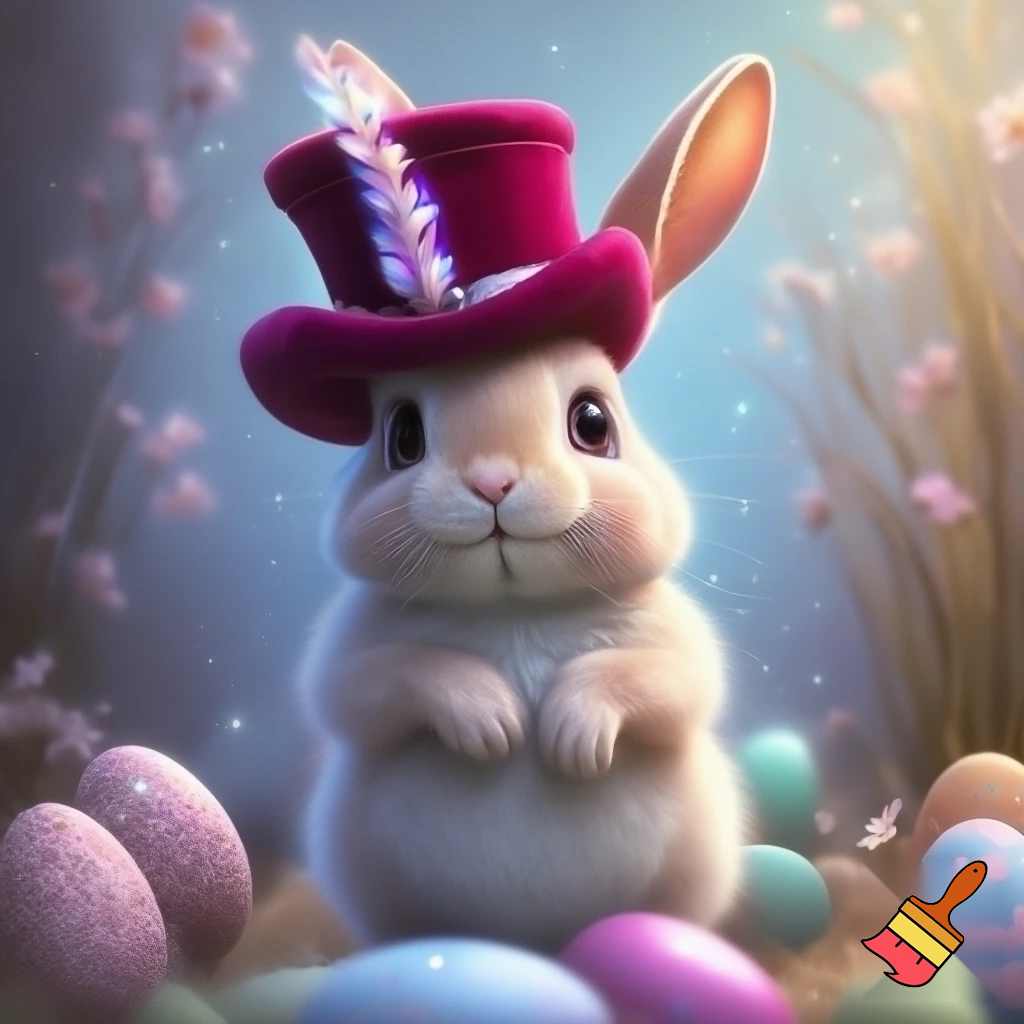 Easter bunny top hat Velvet