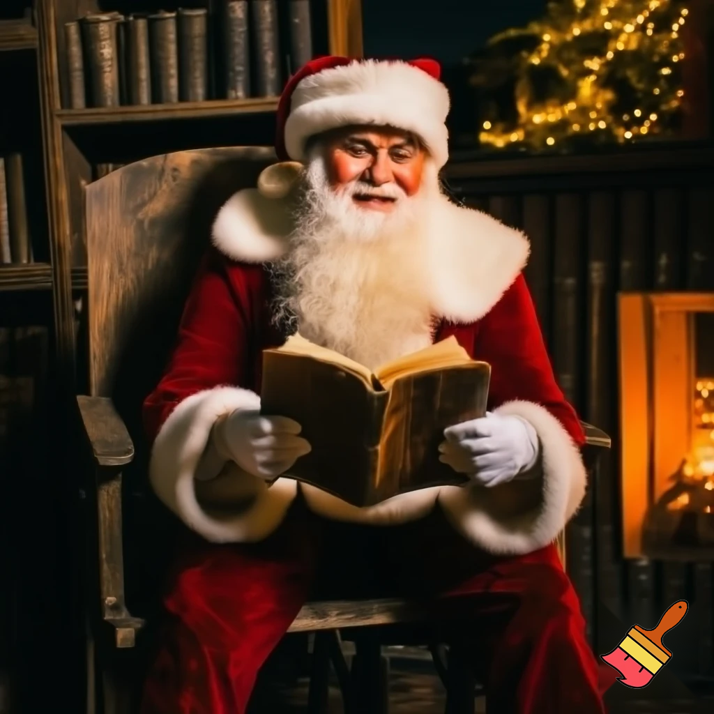 Santa Claus, a chair