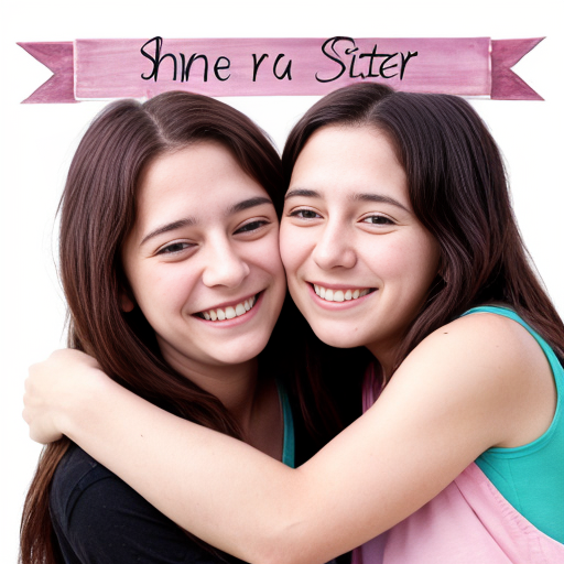 Tạo hình ảnh hai chị em ôm nhau chị tên di em tên mi