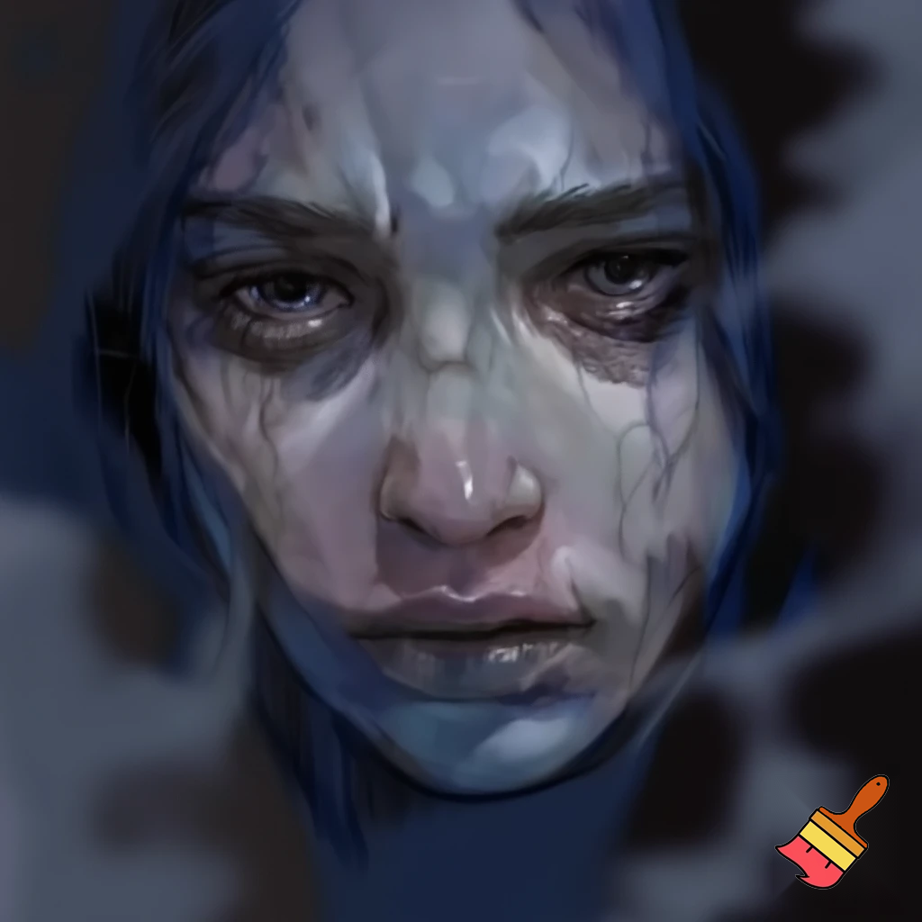 bleak depressed face