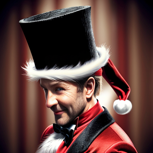 Santa Claus top hat special one special in delicate Santa Claus hat