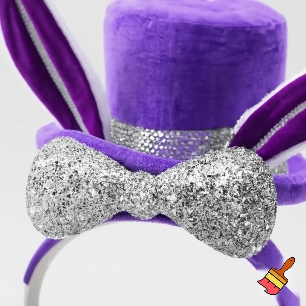 Special top hat headband Easter headband with rabbit, ears, purple and white purple and white with glitter velvet golden purple and white with glitter silver
