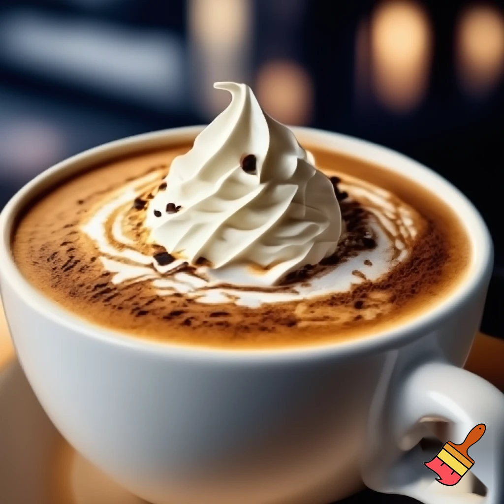 latte with whip cream
