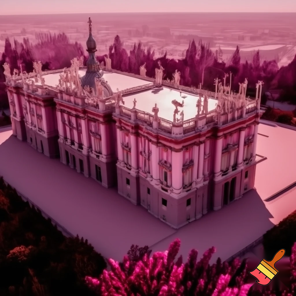  Quiero q me hagas el Palacio real de madrid pero con distintos tonos rosas 
