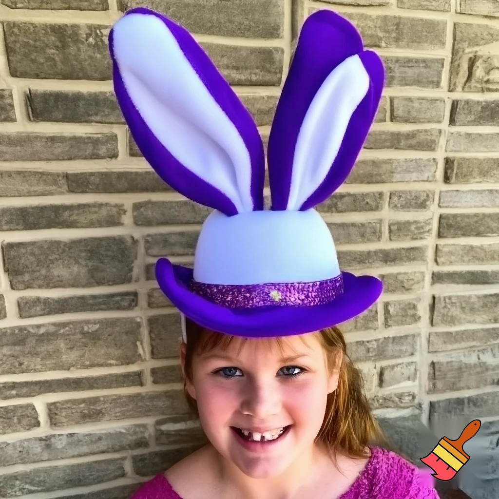 Special top hat headband Easter headband with rabbit, ears, purple and white purple and white with glitter velvet golden purple and white with glitter