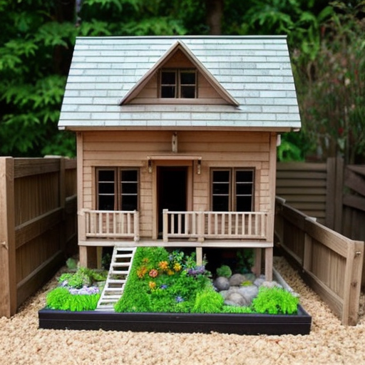 A house with pet animal garden 
