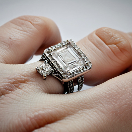 an elegant ring with the only one large rectangular baguette-cut stone