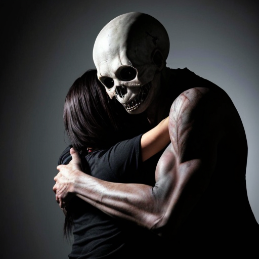 creepy dreamcore world witha skinwalker thats a full black solour and hes really long and thin. and they are holding there arms out for a hug